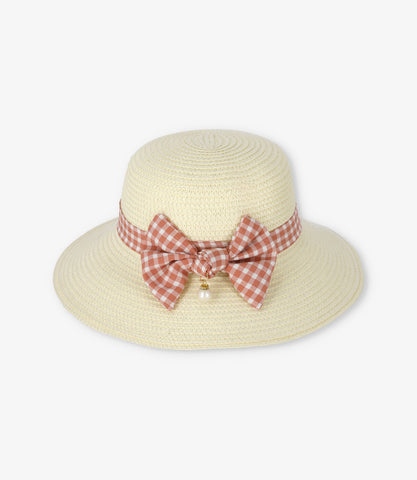 Sombrero niña con lazo cuadrillé