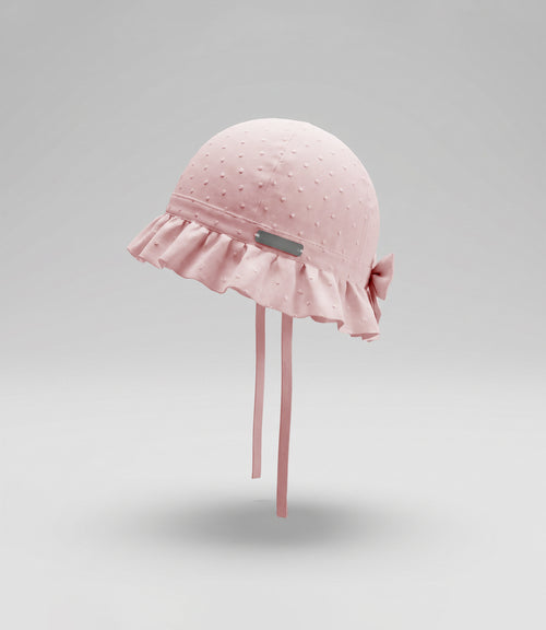 Gorro niña bucket con cherry 12-18 meses / Rosado