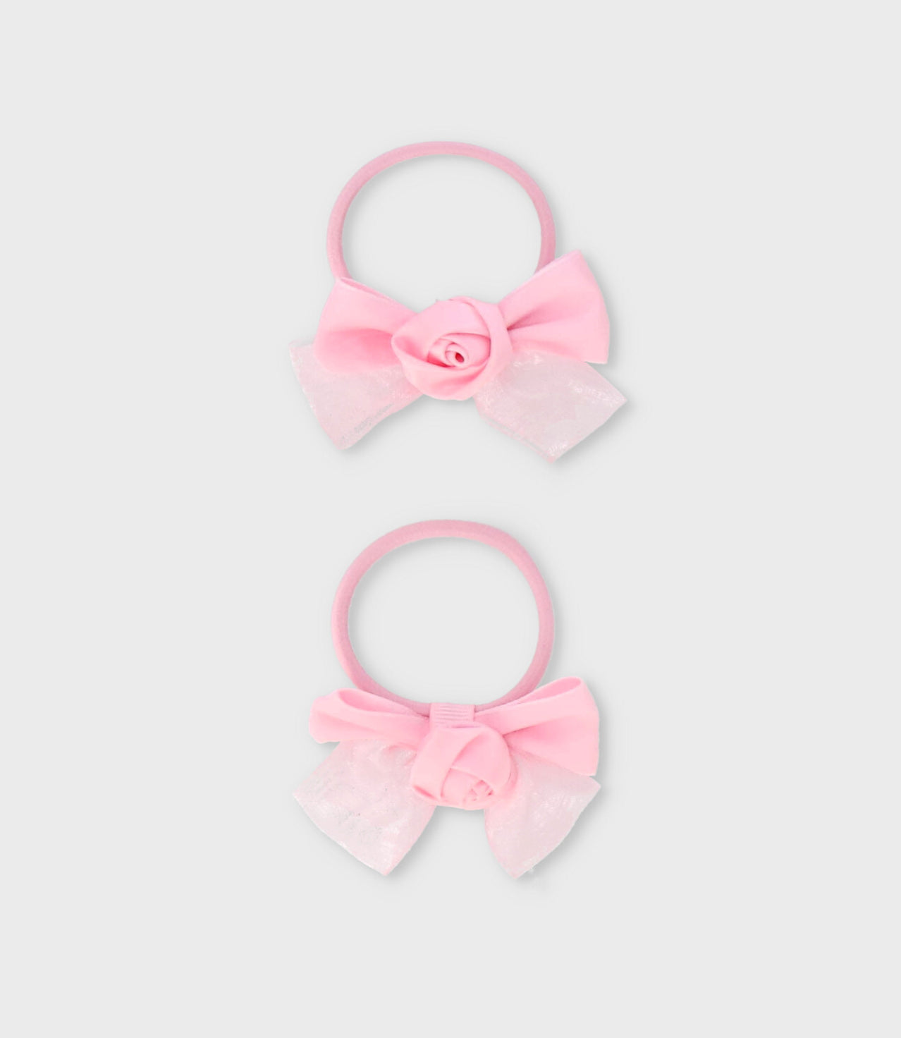 Collet niña lazo y flores Talla única / Rosado