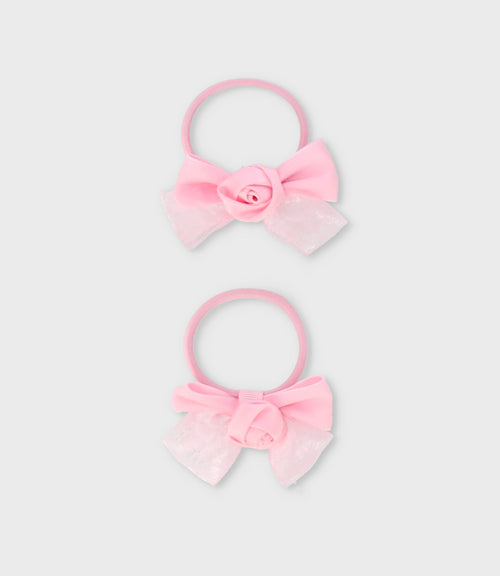 Collet niña lazo y flores Talla única / Rosado