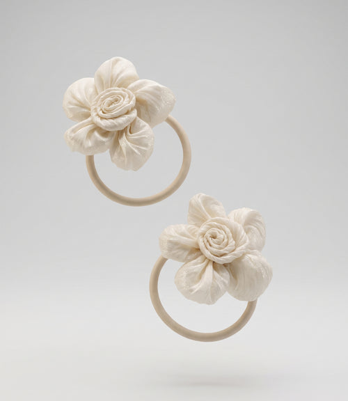 Collet niña con flor Talla única / Crudo