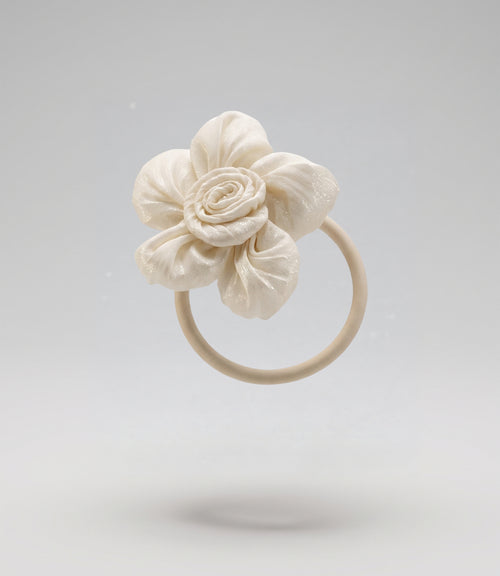 Collet niña con flor Talla única / Crudo