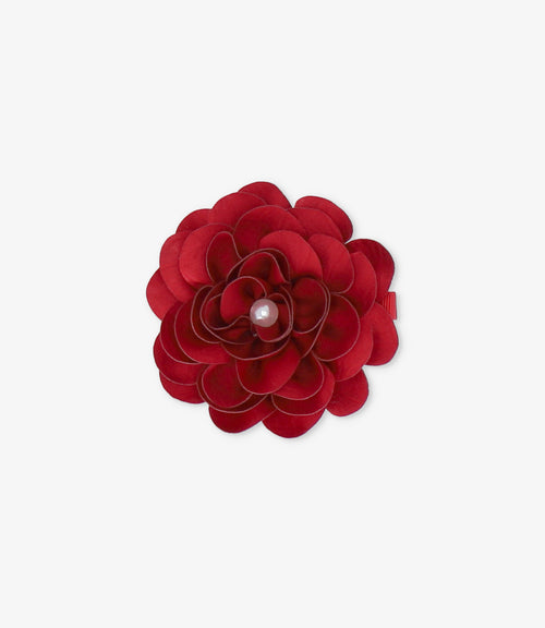 Pinche niña con flor Talla única / Rojo