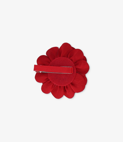 Pinche niña con flor Talla única / Rojo