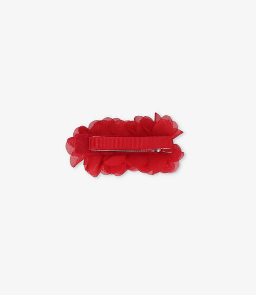 Pinche niña con flores y perlas Talla única / Rojo