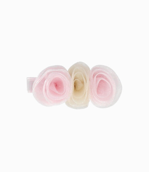 Pinche niña con flores Talla única / Rosado