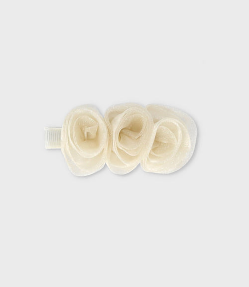 Pinche niña con flores Talla única / Blanco