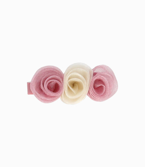 Pinche niña con flores Talla única / Burdeo