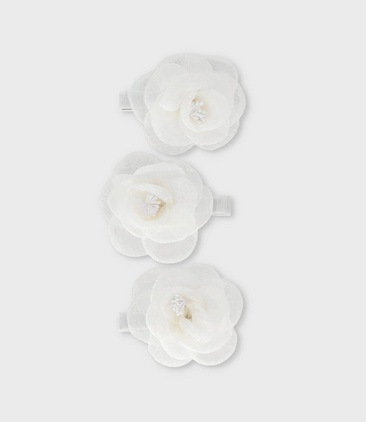 Pinche niña con flor Talla única / Blanco