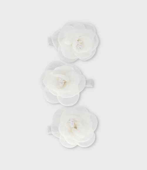 Pinche niña con flor Talla única / Blanco