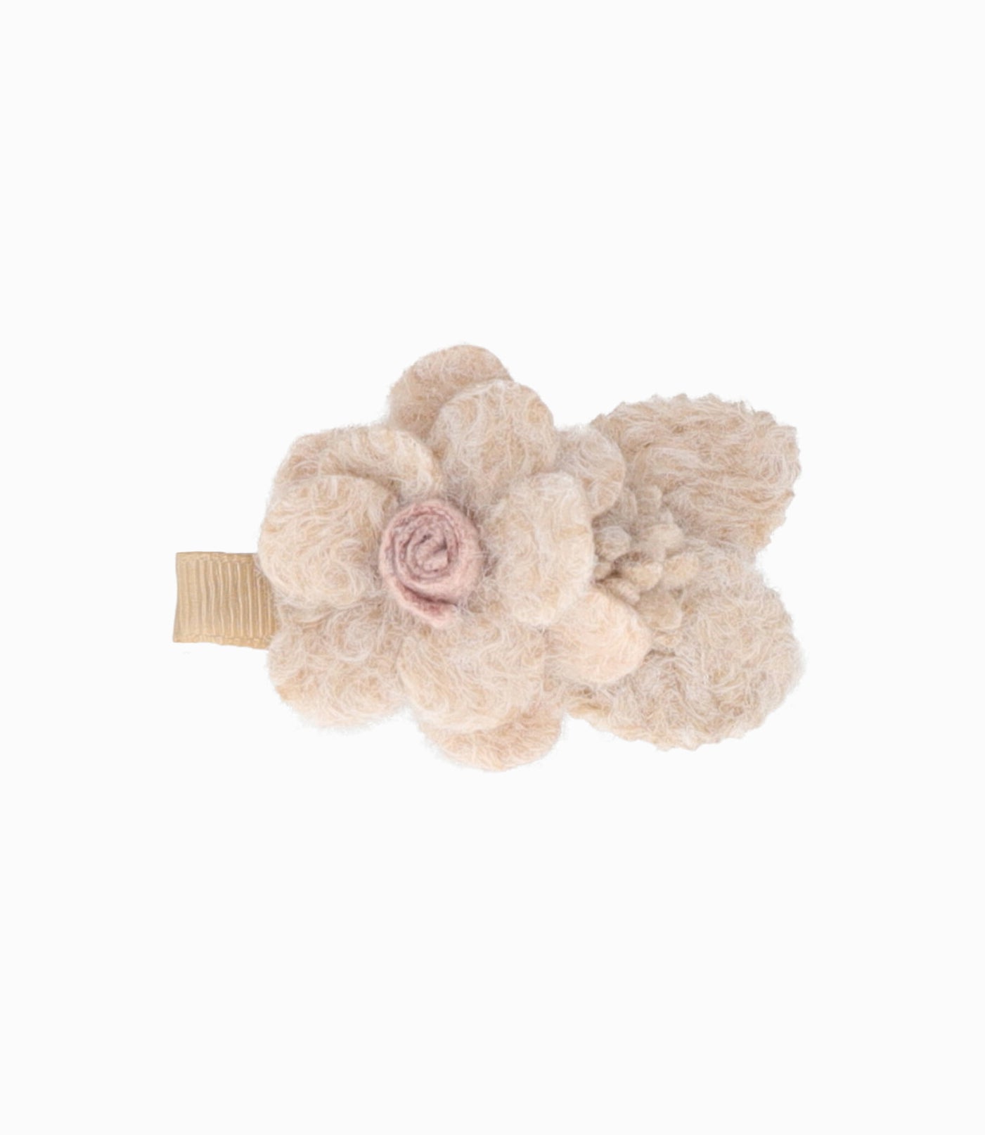 Pinche niña con flor Talla única / Beige