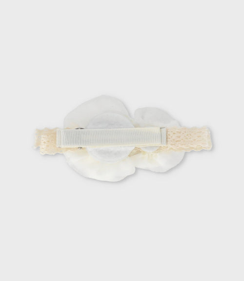 Pinche niña con flor Talla única / Blanco