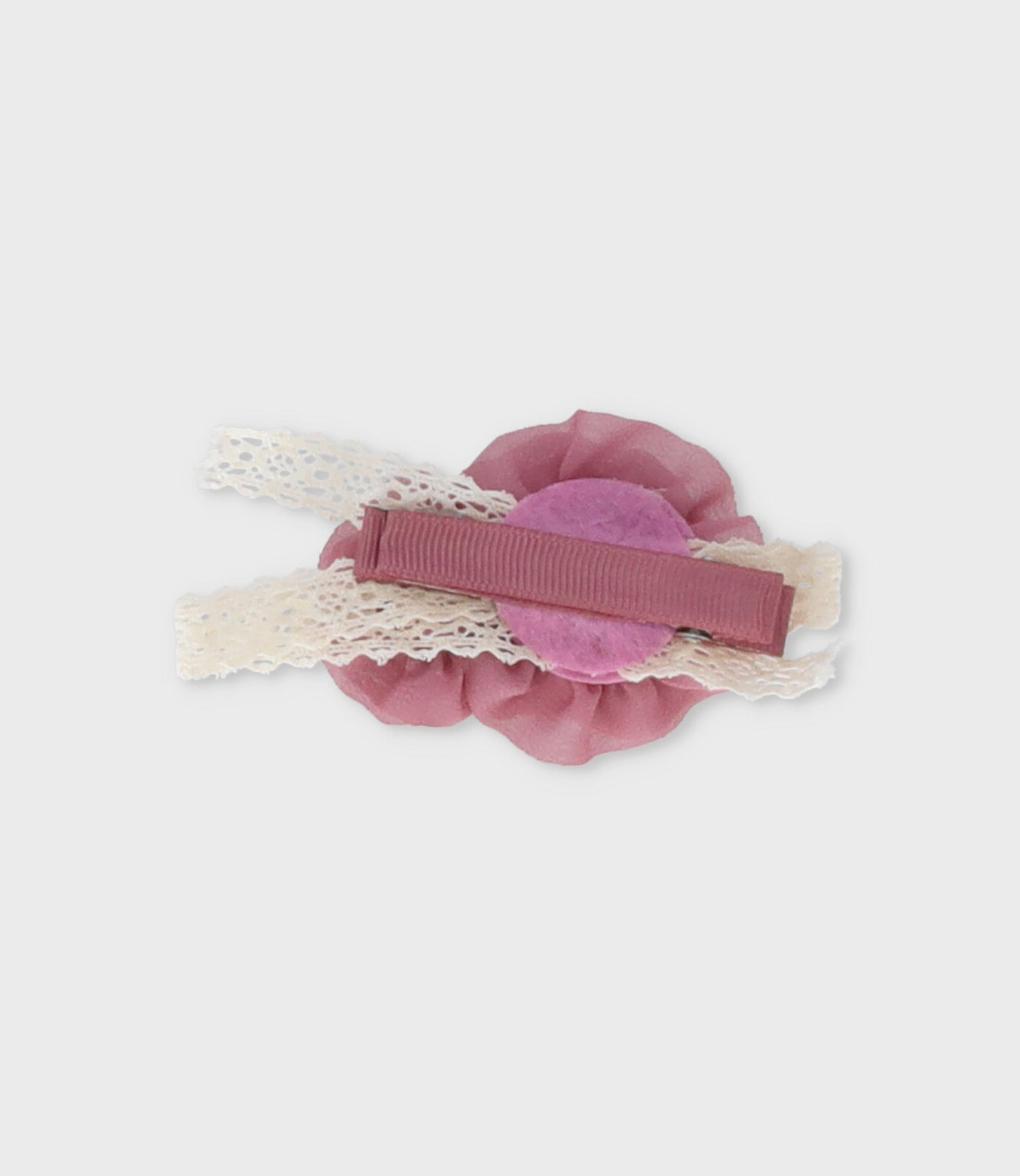 Pinche niña con flor Talla única / Palo Rosa