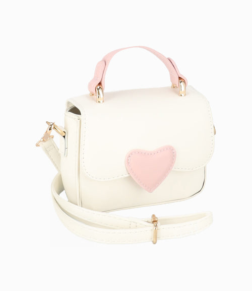 Cartera niña con corazón Talla única / Blanco