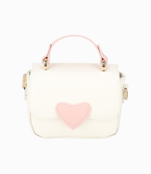 Cartera niña con corazón Talla única / Blanco