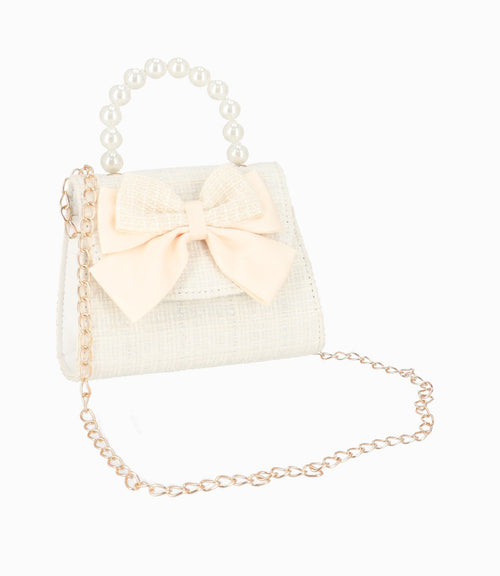 Cartera niña con perlas Talla Única / Blanco