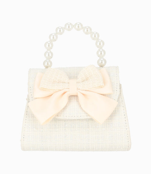 Cartera niña con perlas Talla Única / Blanco