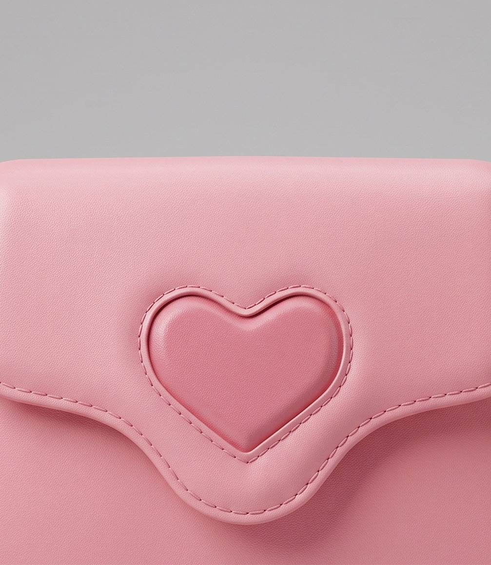 Cartera niña con corazón Talla única / Rosado