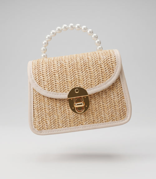 Cartera niña de rafia Talla única / Beige