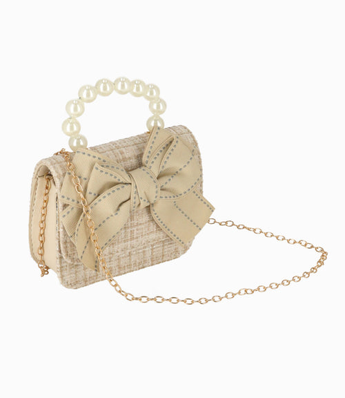 Cartera niña con perlas Talla única / Blanco