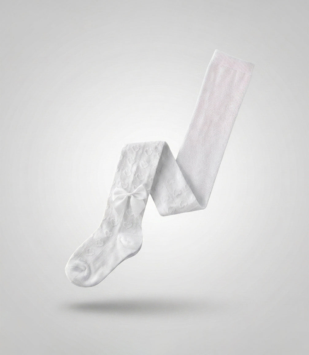 Panty niña de algodón con lazo 1-2 años / Blanco