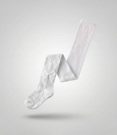 Panty niña de algodón con lazo 1-2 años / Blanco