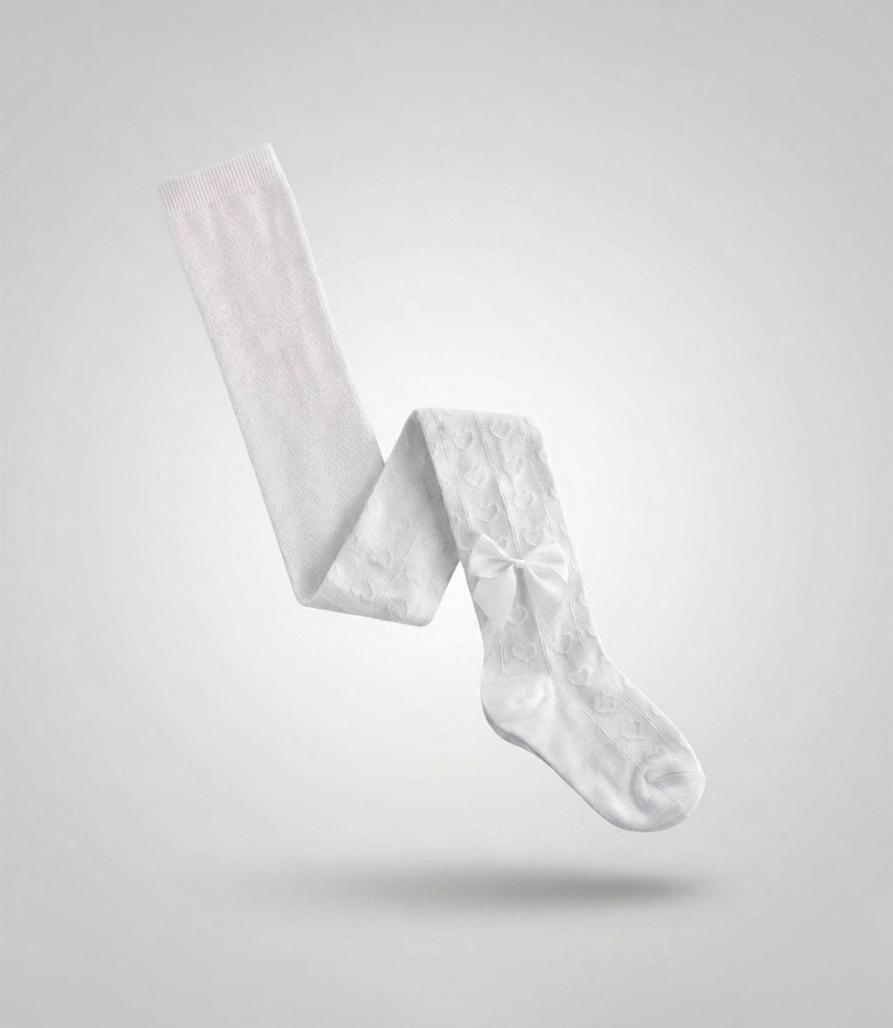 Panty niña de algodón con lazo 1-2 años / Blanco