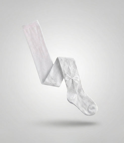 Panty niña de algodón con lazo 1-2 años / Blanco