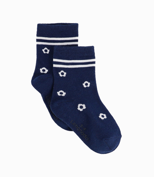 Calcetín Niña Floreado 0-1A / Azul Marino
