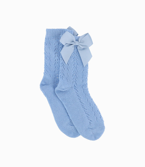 Calcetín Niña Trenzado 6-8A / Azul