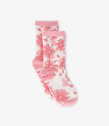 Calcetín niña floreado