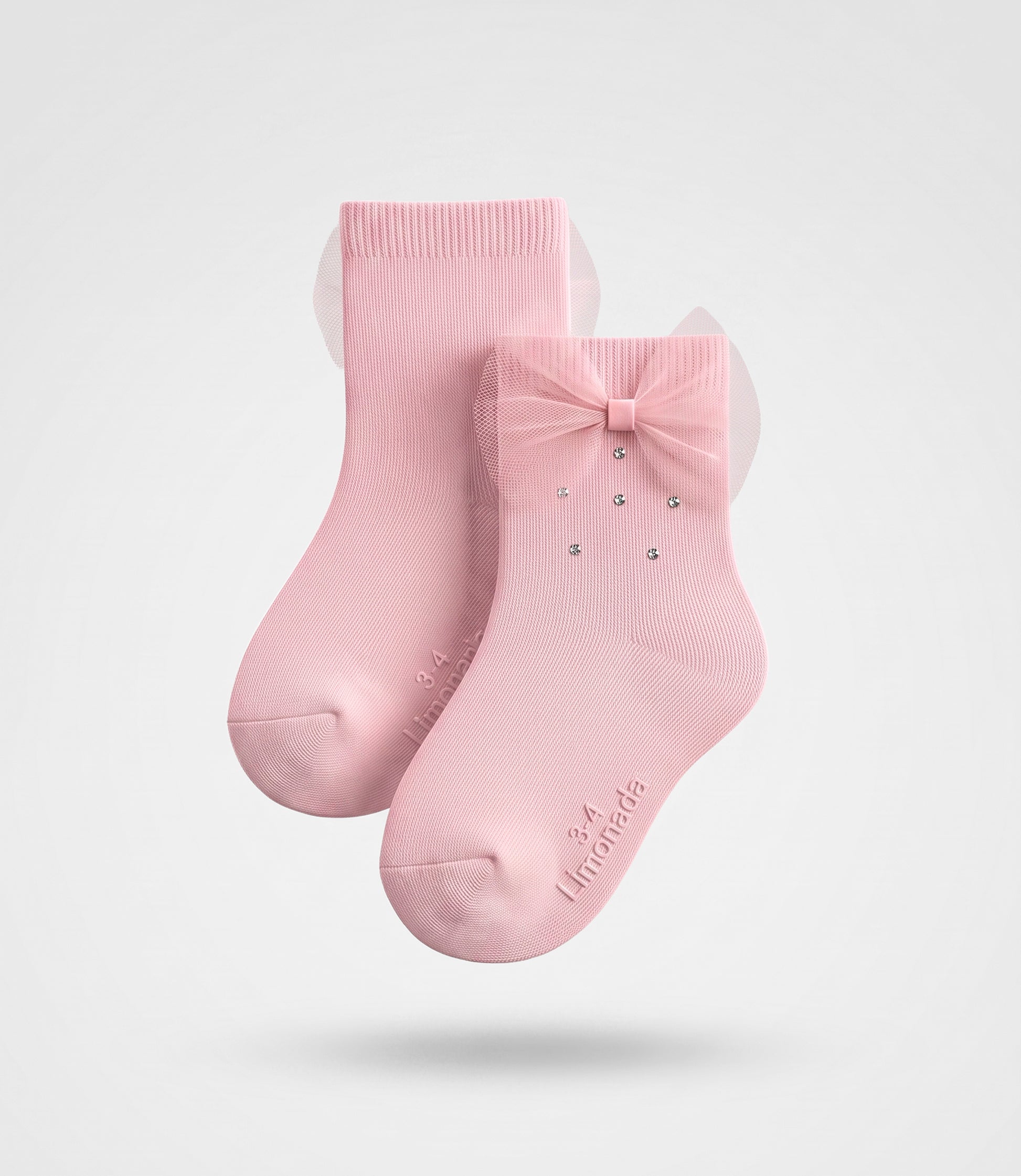 Calcetín niña con lazo 0-1 años / Rosado