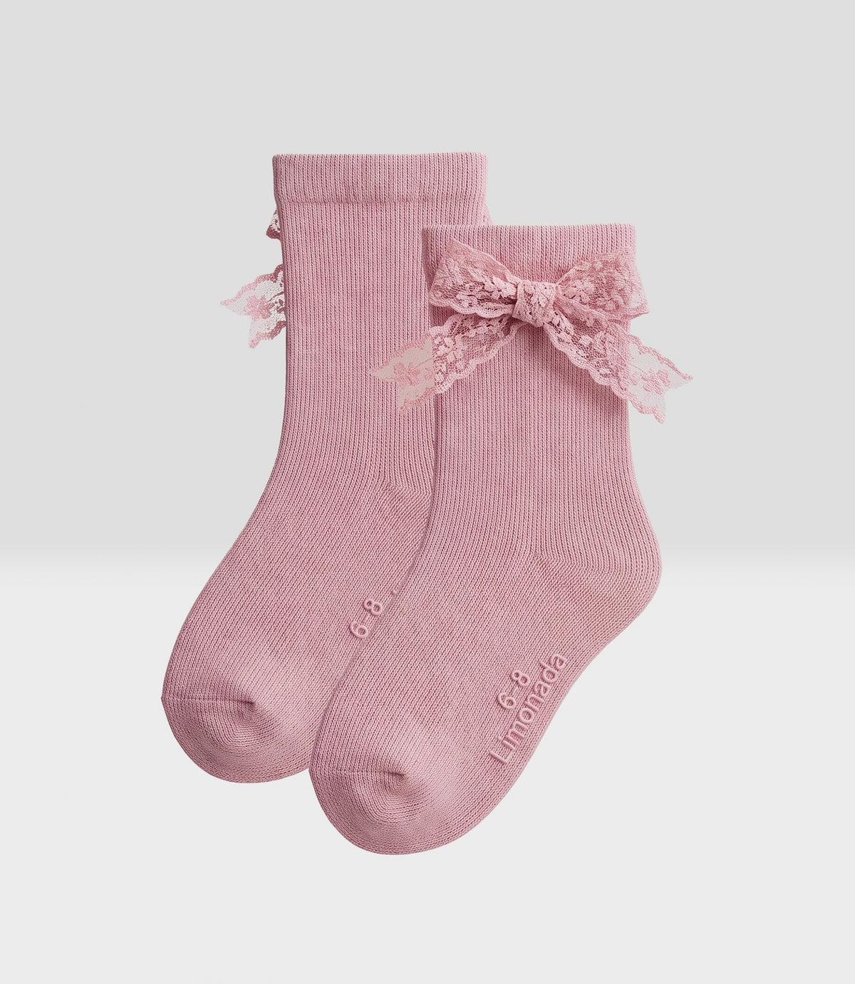 Calcetín niña con lazo 0-1 años / Rosado