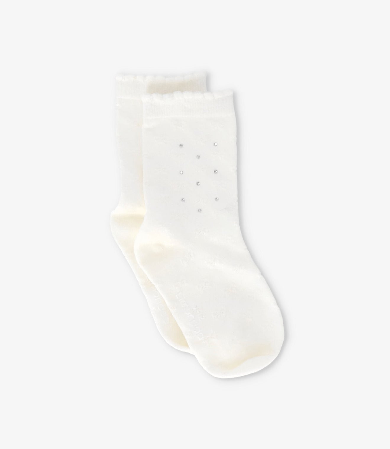 Calcetín niña de lazos 0-1 años / Crudo