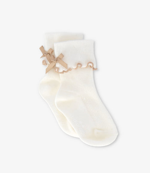 Calcetín niña básicos 0-1 años / Crudo