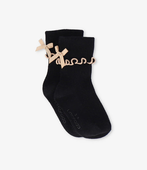 Calcetín niña básicos 0-1 años / Negro