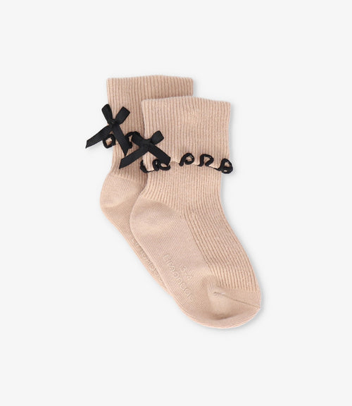 Calcetín niña básicos 0-1 años / Beige