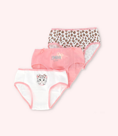 Pack calzón niña 3 unidades 2-3 años / Rosado