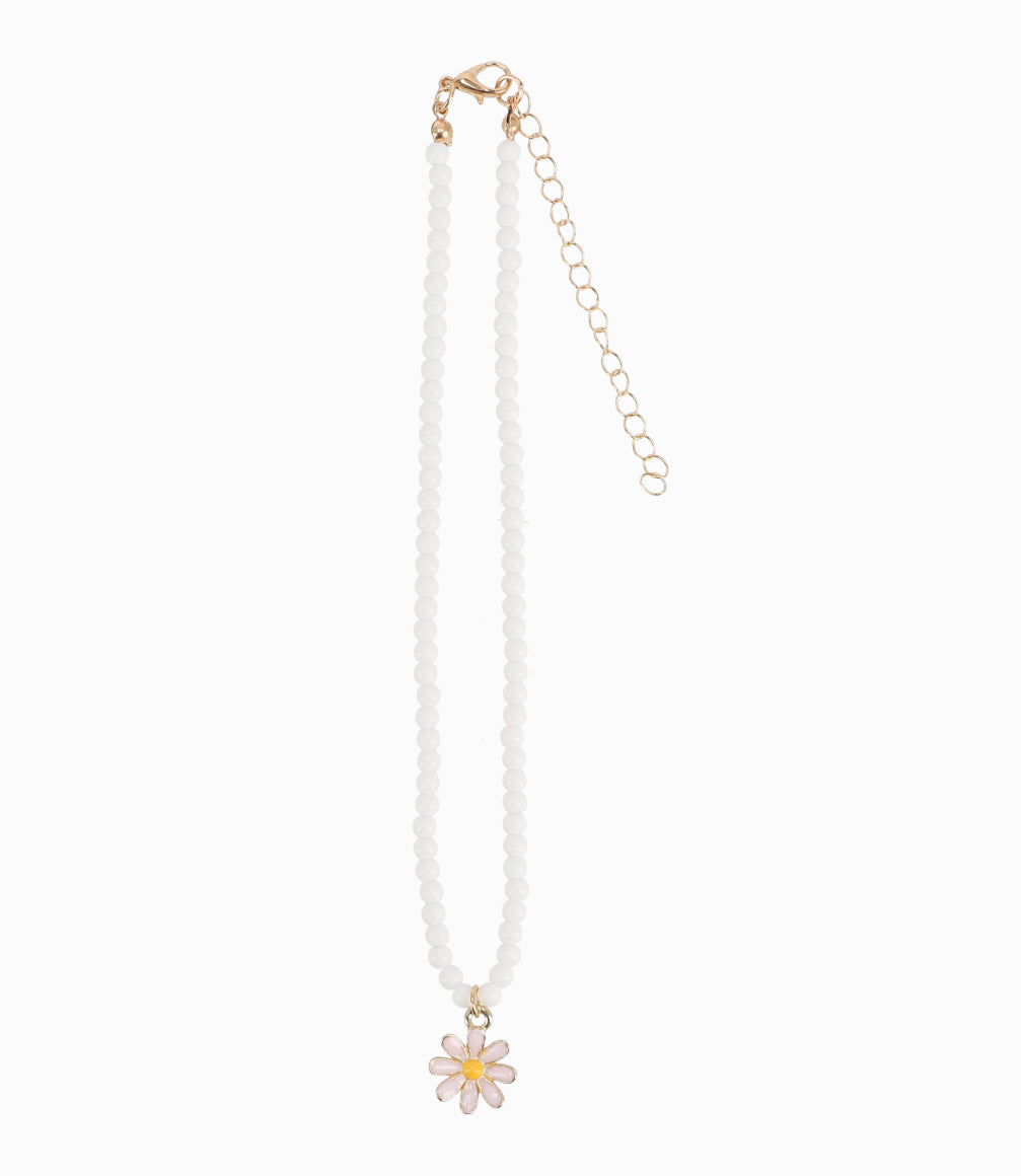 Collar Niña Con Flores Talla Única / Blanco