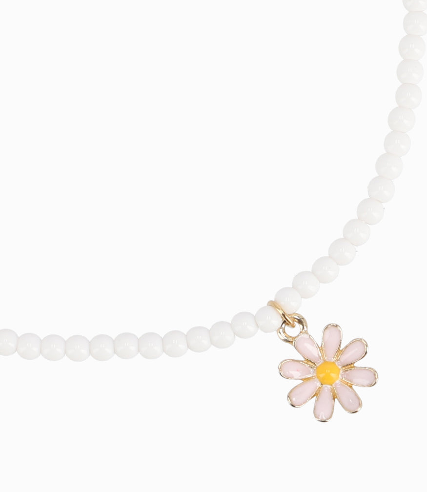 Collar Niña Con Flores Talla Única / Blanco