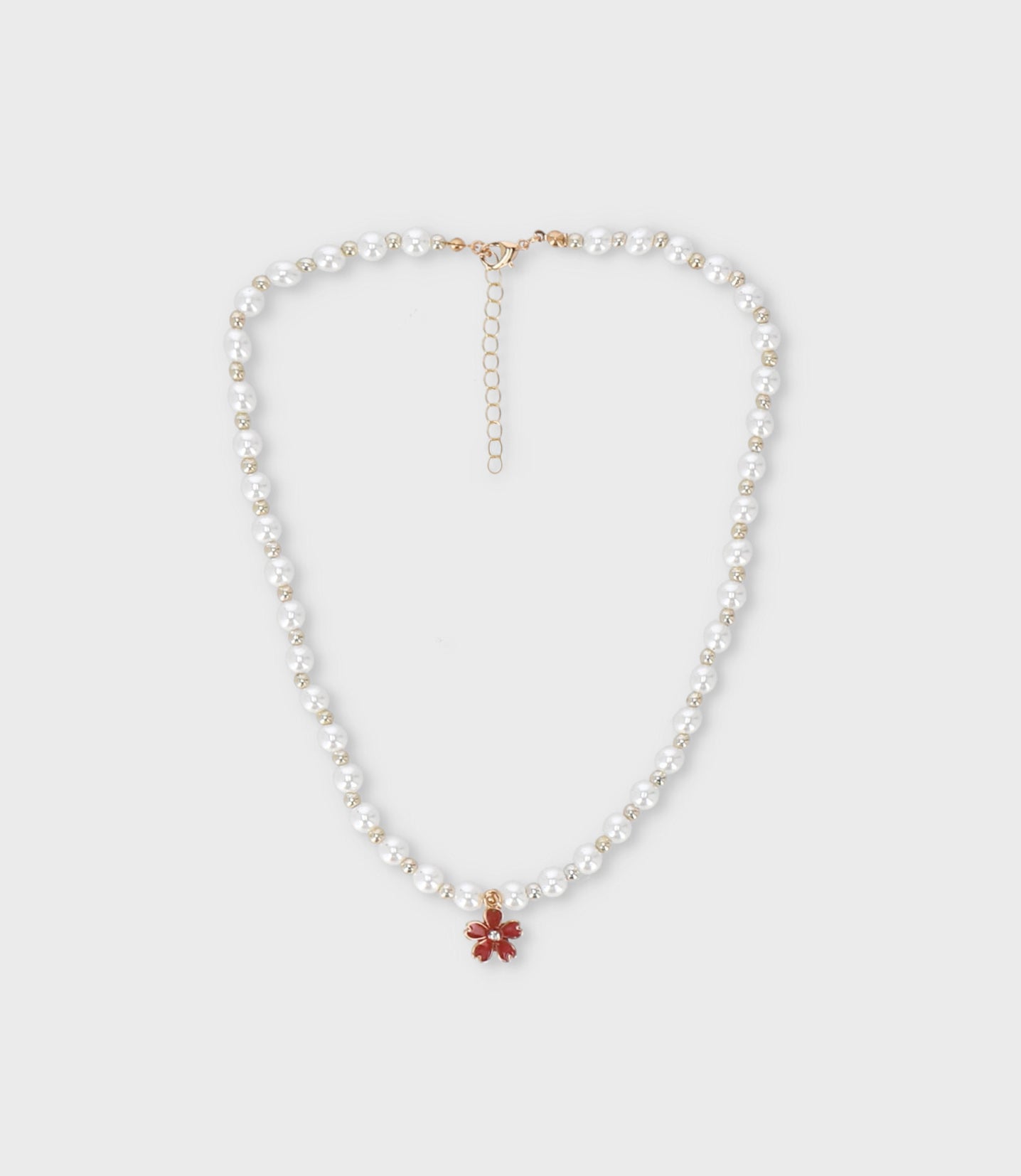 Collar niña con flor Talla única / Rosado