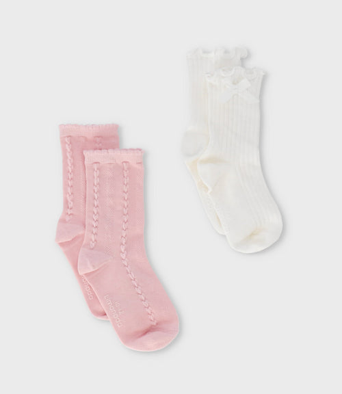 Pack calcetín niña 2 pares 0-1 años / Rosado