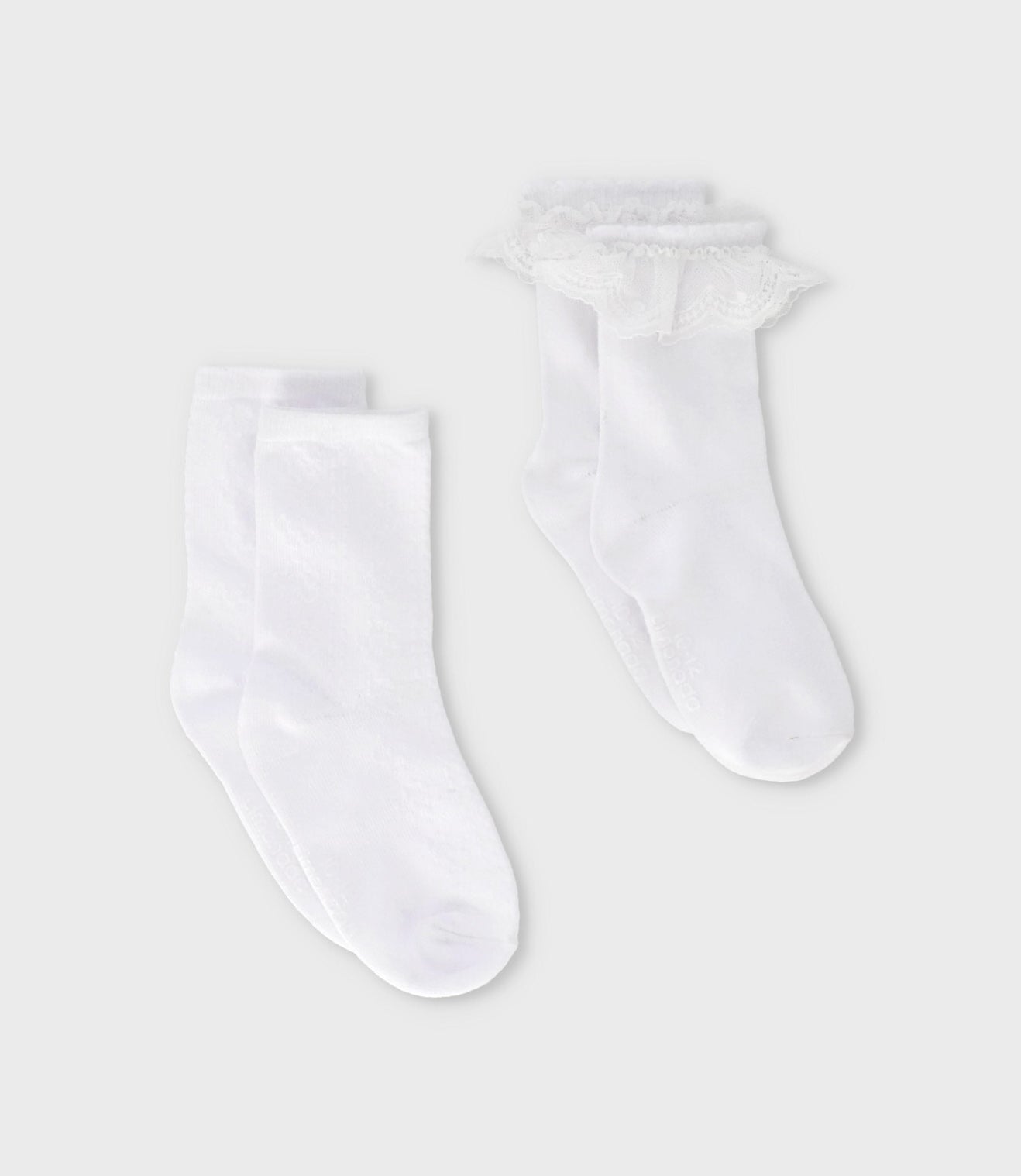 Pack calcetín niña 2 pares 0-1 años / Blanco