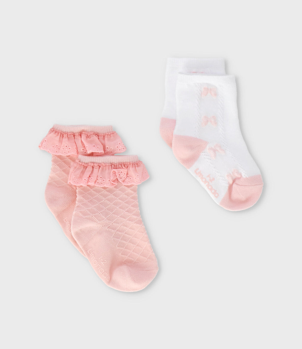 Pack calcetín niña 2 pares 0-1 años / Rosado