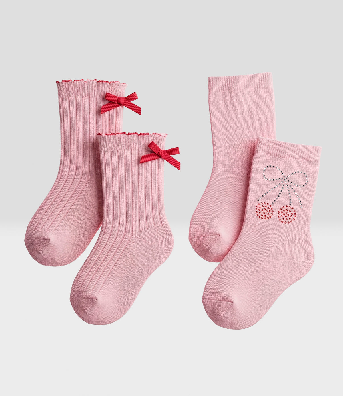 Pack calcetín niña 2 pares 0-1 años / Rosado