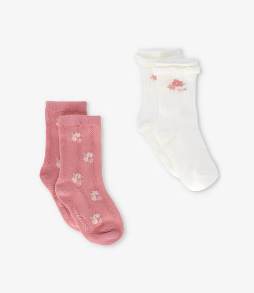 Pack calcetín niña 2 pares 0-1 años / Palo Rosa