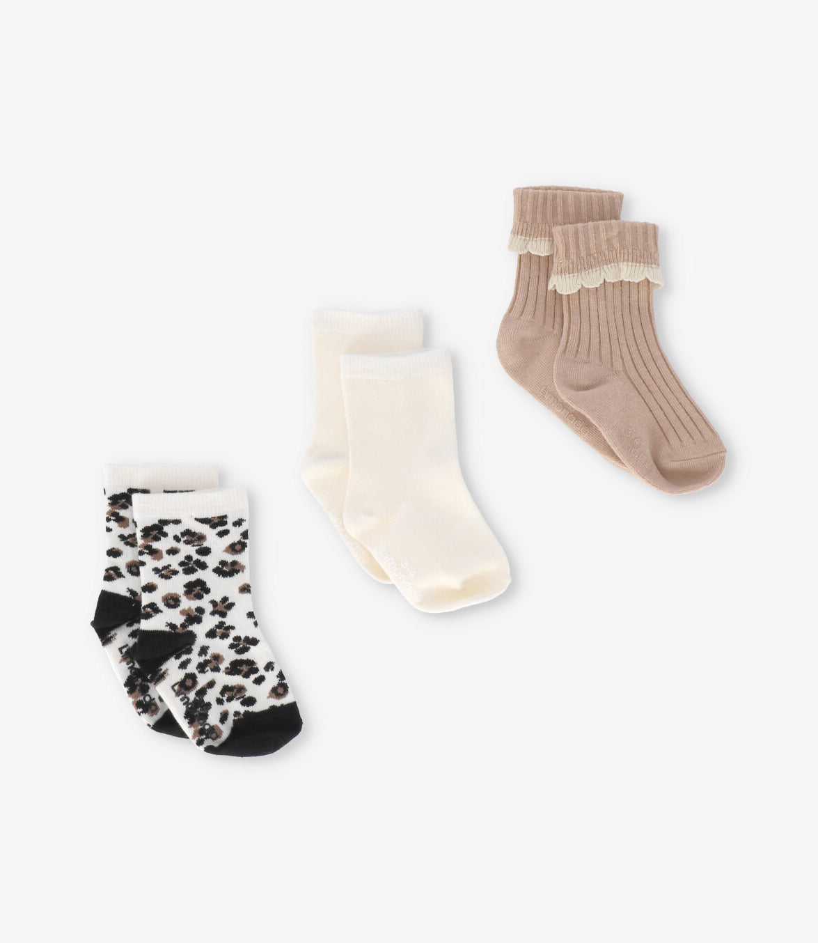 Pack calcetín niña 3 pares 0-1 años / Crudo