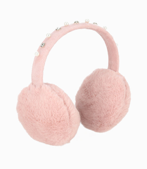 Orejeras niña con perlas Talla única / Palo Rosa