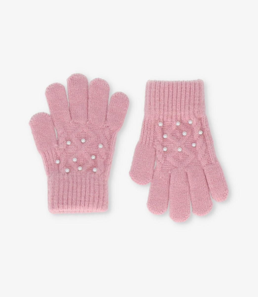 Guantes niña con perlas