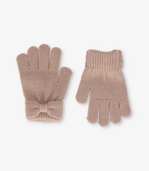 Guantes niña con lazo Talla única / Café